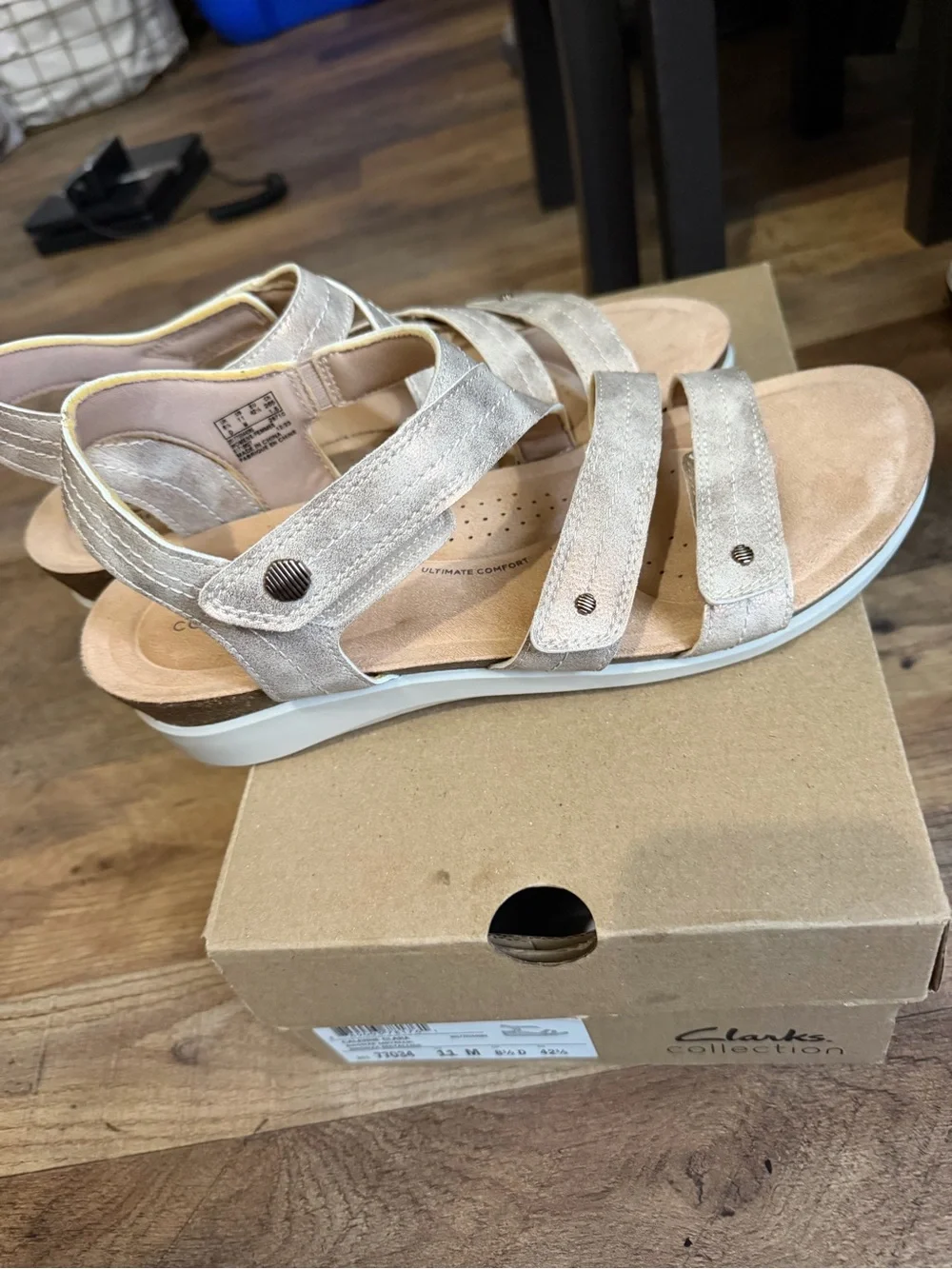 Clarks Collection Calenne Clara Bronze Metallic Strappy Sandals Women’s 11 M
